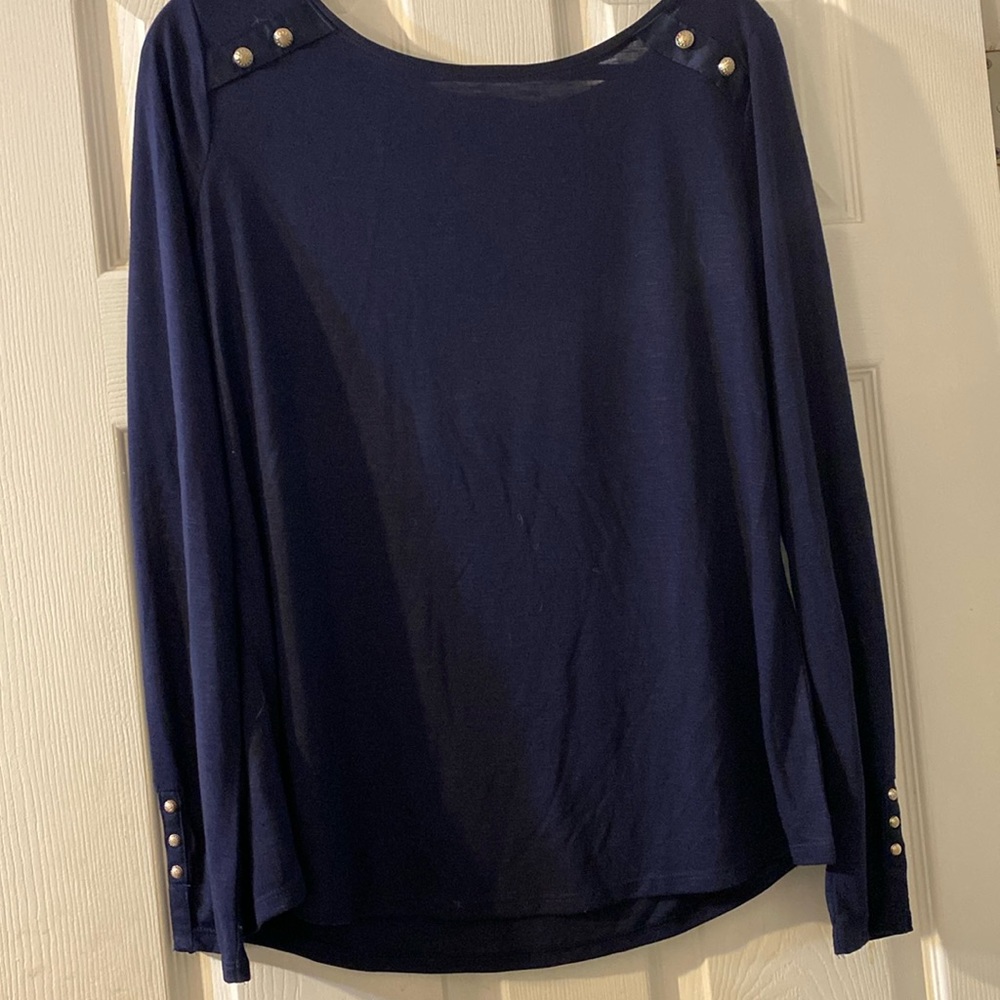 Whbm navy blouse